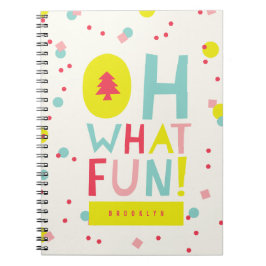 Åh, vilka färgade konfetti Julgran-Roligtar i  Anteckningsbok Med Spiral