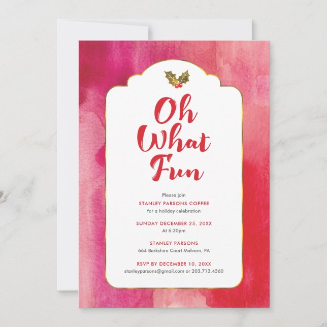 Åh Vilken inbjudan till Julfest för Roligt (Framsida)