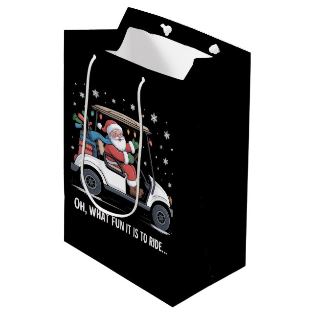 Åh vilken kul att åka Santa kör golfcart (Framsidan Vinklad)