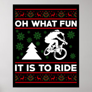 Åh vilken kul att cykla på julen poster
