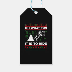 Åh, vilken kul att rida på häst FUL jul Presentetikett