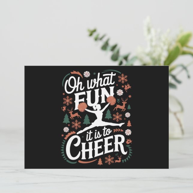 Åh vilken kul det är att heja ful cheerleading jul julkort (Stående Fram)