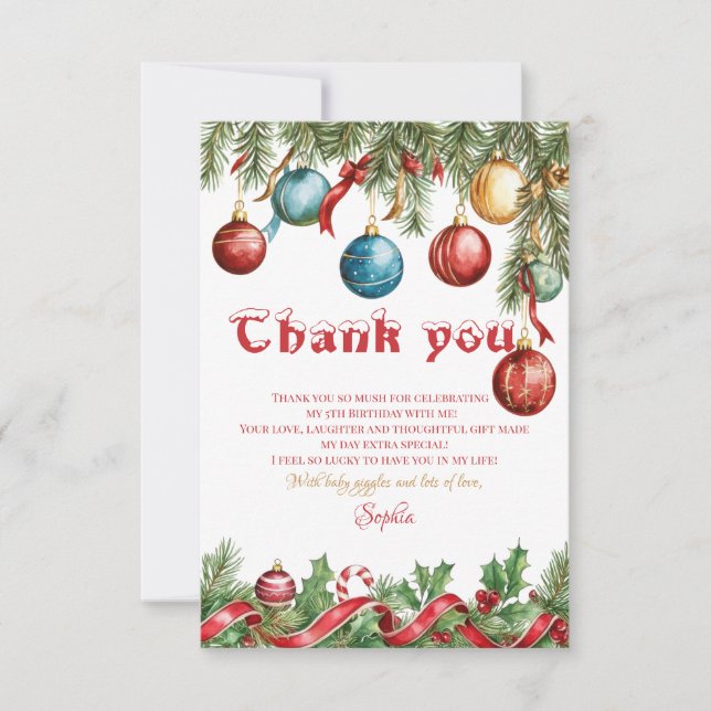 Åh Vilken Kul Jul Födelsedagsinbjudan Tack Kort (Framsida)