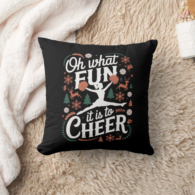 Åh Vilken Rolig Det Är Att Cheer Ugly Cheerleading Kudde (Filt)