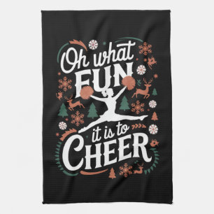 Åh Vilken Rolig Det Är Att Cheera Fult Cheerleadin Kökshandduk