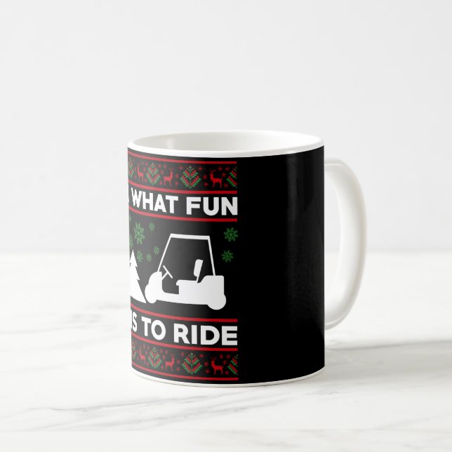 Åh Vilken Rolig Det Är Att Köra Golf Cart Jul Kaffemugg (Framsida höger)