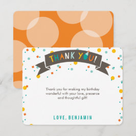 Åh vilken rolig färgglad konfetti för barnets 1-år tack kort