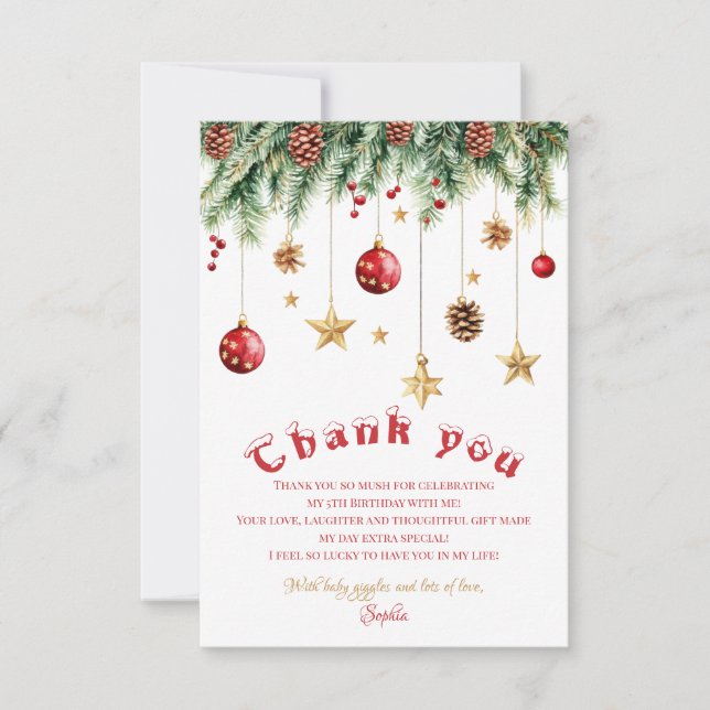 Åh Vilken Rolig Jul Födelsedagsinbjudan Tack Kort (Framsida)