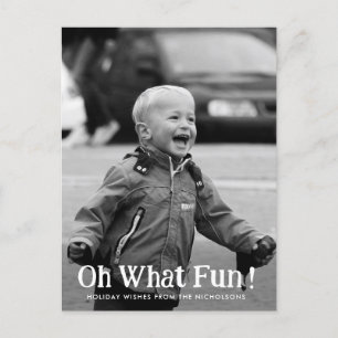 Åh Vilken Rolig Typografi Modern Jul Foto Helg Vykort