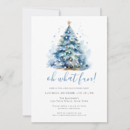 Åh, vilken Roligt blå festive Helgdag Middag Party Inbjudningar