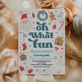 Åh vilken Roligt blå och röd julafton Födelsedagsf Inbjudningar