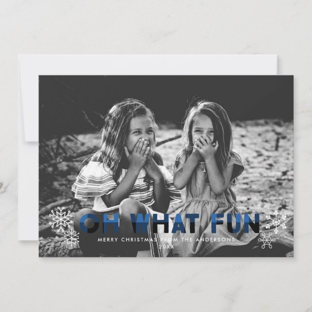 Åh, vilken Roligt blått Buffalo-julkort Julkort (Framsida)