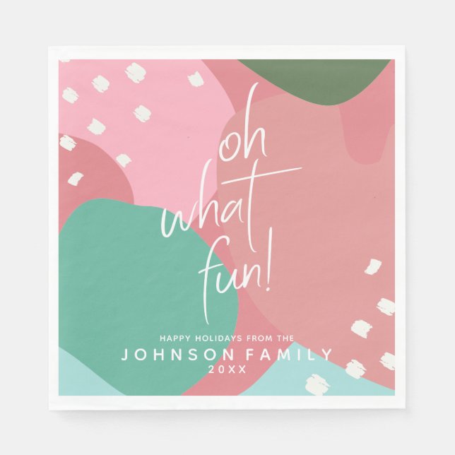 Åh Vilken Roligt färglöst Mod Abstrakt jul Pappersservett (Framsidan)