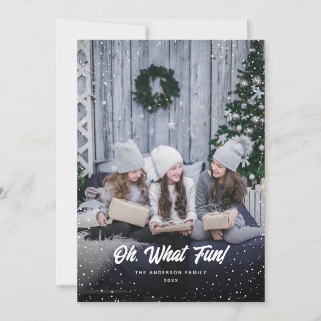 Åh, vilken Roligt, fotopatjulkort, Helgdag Julkort (Framsida)