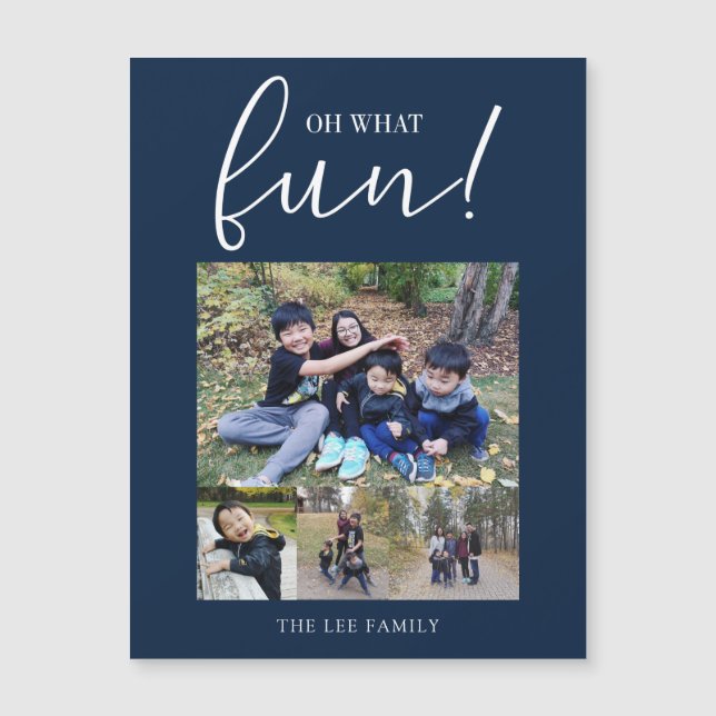 Åh, vilken Roligt Helgdag Foto Modern Blue-jul (Framsida)