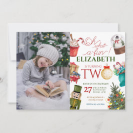 Åh, vilken Roligt jul, 2:a födelsedagsfoto Inbjudningar