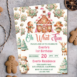 Åh, vilken Roligt jul Gingertea Cookies Birthday Inbjudningar
