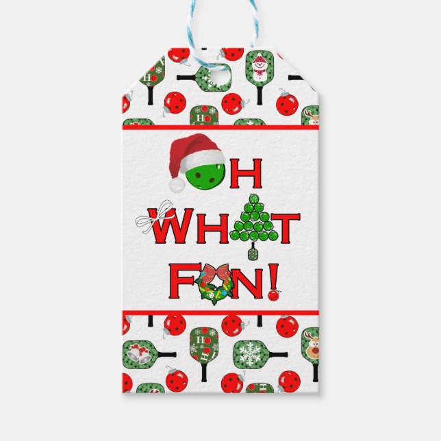 Åh, vilken Roligt julklappstift och Bollar Presentetikett (Framsidan)