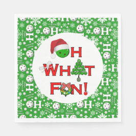 Åh, vilken Roligt julpickleball Party Snowbollar Pappersservett