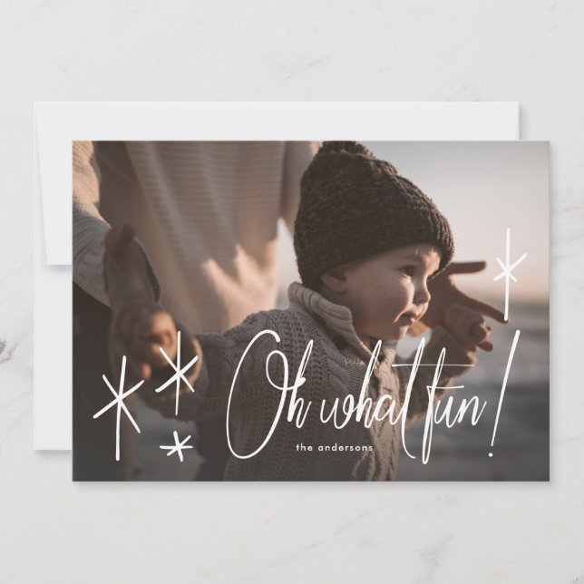 Åh vilken Roligt som låter Helgdag jullefoto-kort Julkort (Framsida)