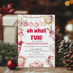 Åh Vilken Roligt,Vänd Christma-Julfest-inbjudan Inbjudningar