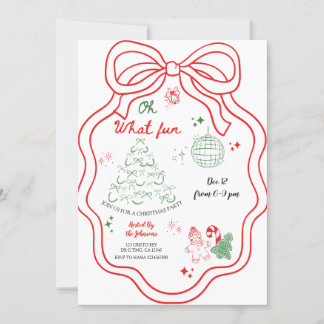Åh Vilken Roligt Whimsical Hand plockade Julafton Inbjudningar