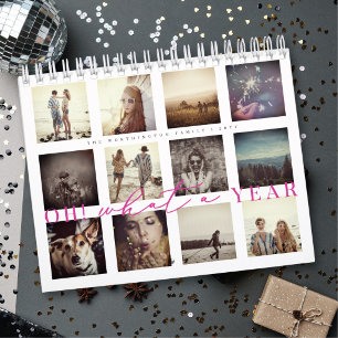Åh, vilket år Modern minimalistisk 12-foto collage Kalender