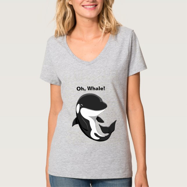 Åh Whale Cute Baby Orca Killer Whale T-shirt (Framsida)