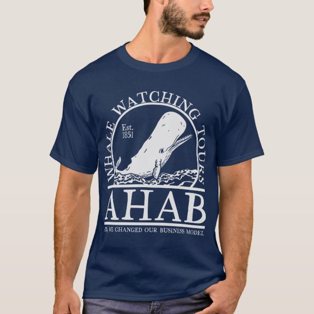 Ahab Whale Watch (Mono) T Shirt (Framsida)