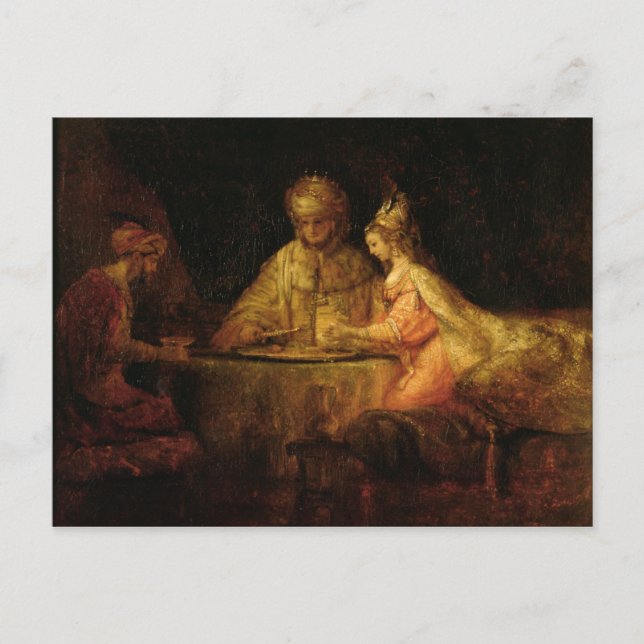 Ahasuerus, Haman och Esther, c.1660 Vykort (Framsida)