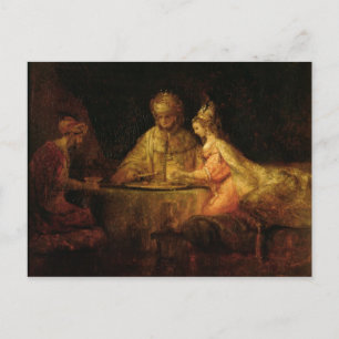 Ahasuerus, Haman och Esther, c.1660 Vykort