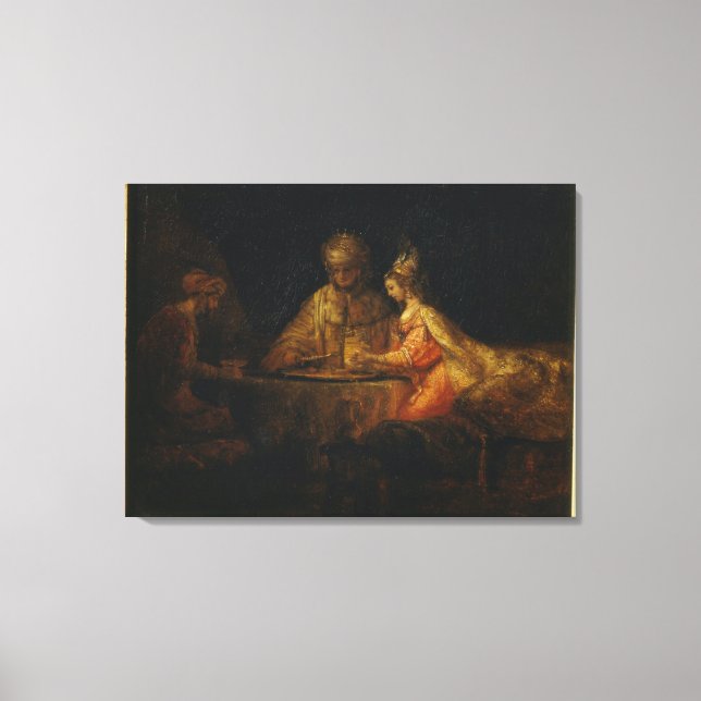 Ahasuerus och Haman vid Esther Feast Canvastryck (Framsida)