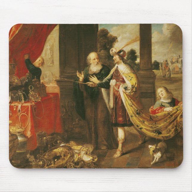 Ahasuerus visning hans skatt till Mordecai Musmatta (Framsidan)