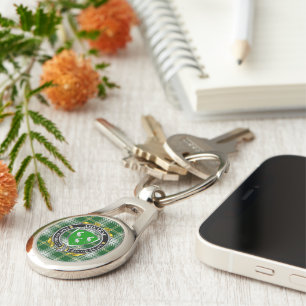 Ahearne Irish Shield Personlig Nyckelrings Ovalt Silverfärgad Nyckelring
