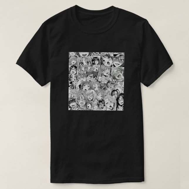 Ahegao Otaku Anime Dropping Drooling Anime Weeb Lo T Shirt (Design framsida)