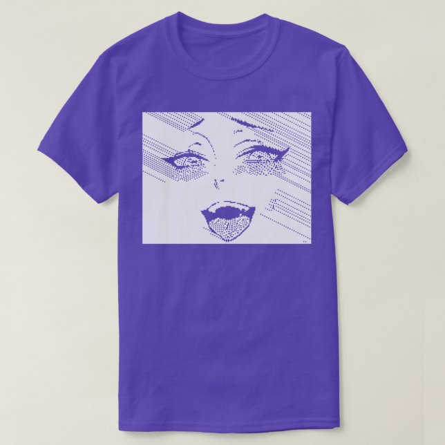 Ahegao Pixel Glitch Design Tee Manga (Design framsida)