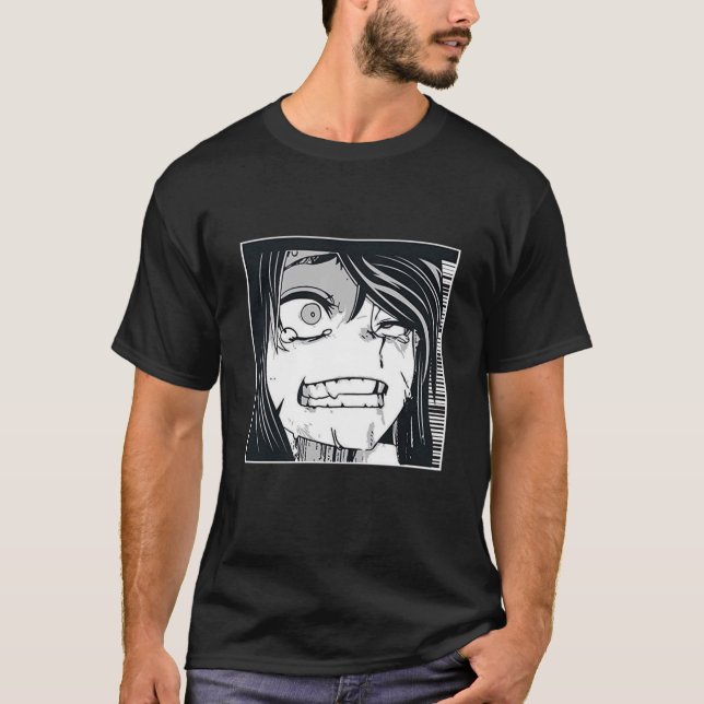 Ahegao T-Shirt Anime Roliga tröjor (Framsida)