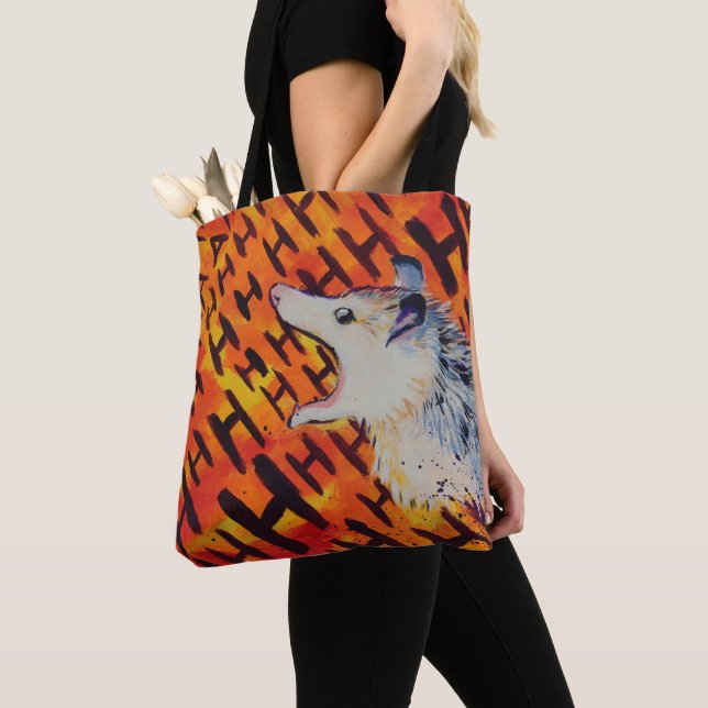 AHH Screaming ångest possum Tygkasse (Närbild)