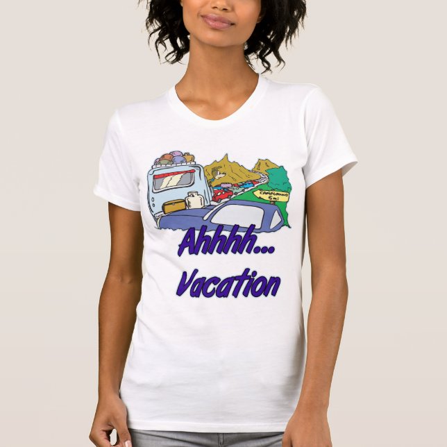 Ahh Vacation Camping T Shirt (Framsida)