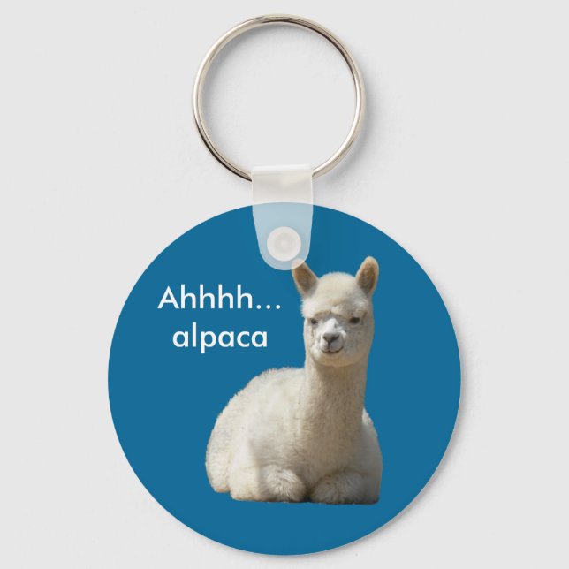 Ahhh Alpaca Keychain Nyckelring (Framsida)