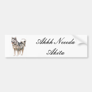 Ahhh Neeeda Akita Bumper Sticker Bildekal