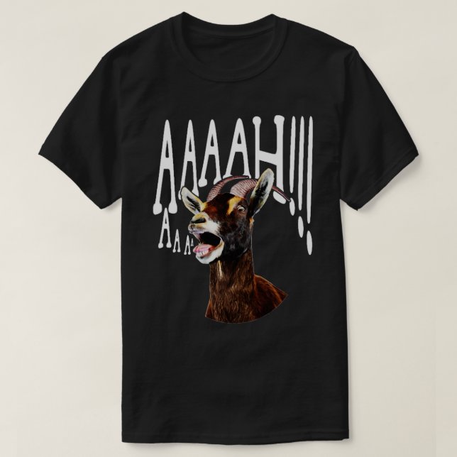 Ahhh Screaming Goat Gift Funny Goat Älskare T Shirt (Design framsida)