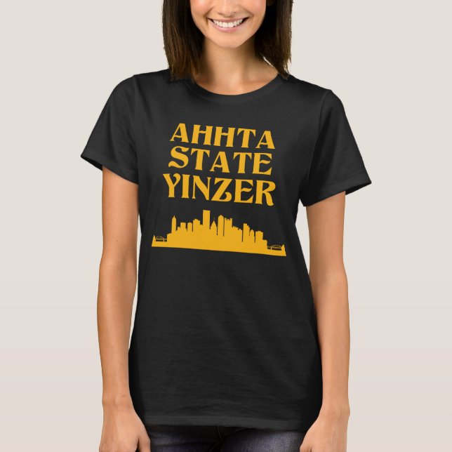 Ahhta statlig Yinzer kvinna Crewneck utslagsplats T-shirt (Framsida)