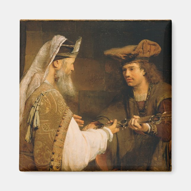 Ahimelech ge Goliates svärd till David Magnet (Framsidan)