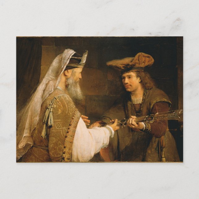 Ahimelech ge Goliates svärd till David Vykort (Framsida)