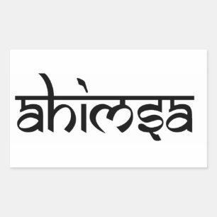 Ahimsa - Buddhist och Hindu Tenet Rektangulärt Klistermärke