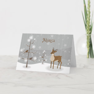 Ahimsa Helgdag Reindeer Helgkort