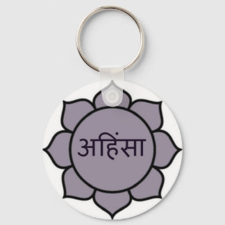 Ahimsa Lotus Lila Nyckelring