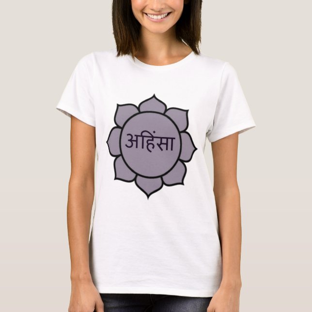 ahimsa (lotusblomma) .jpg tee shirt (Framsida)