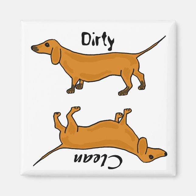 AHL- Dirty Tassar dachshund Magnet (Framsidan)
